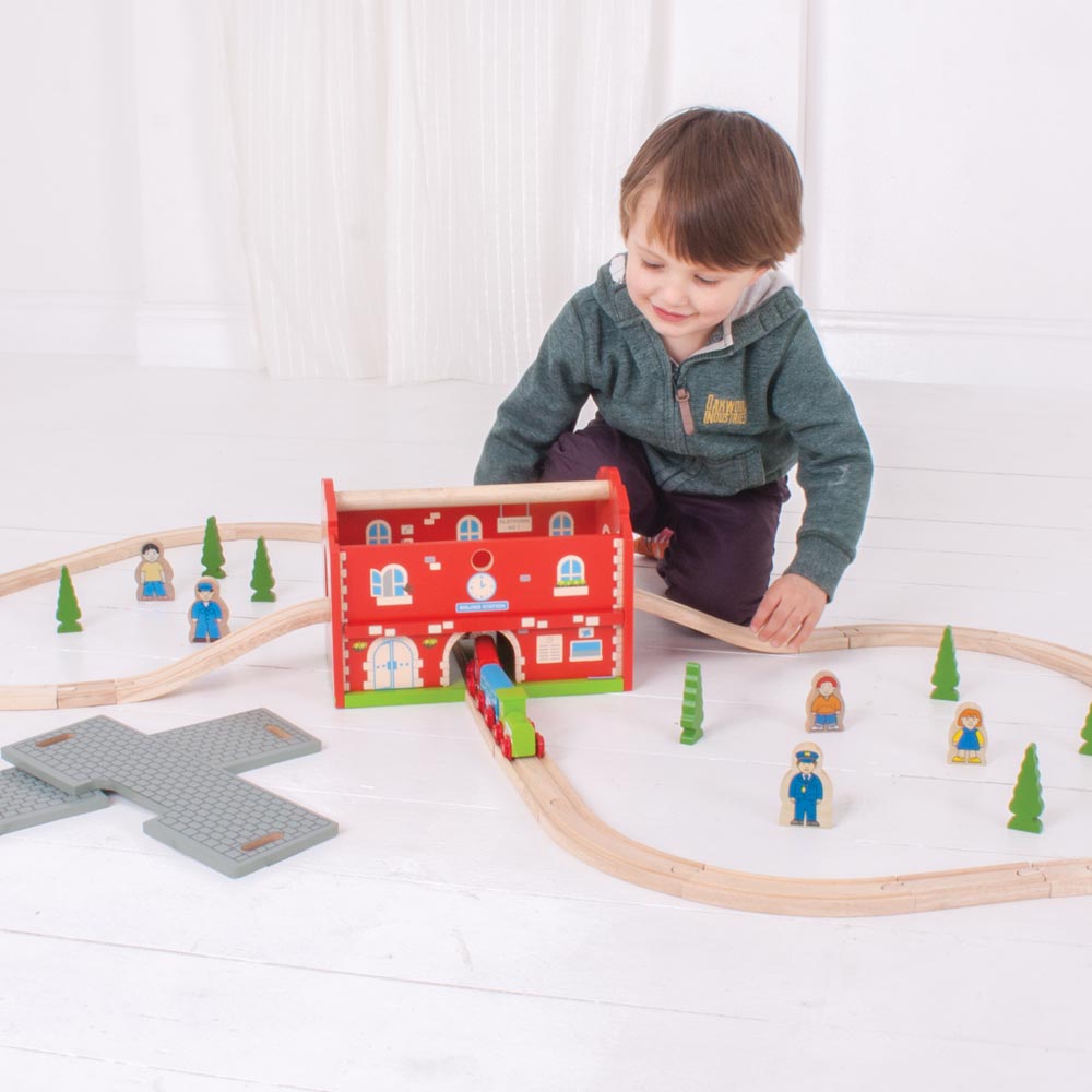 bigjigs railway station carry set