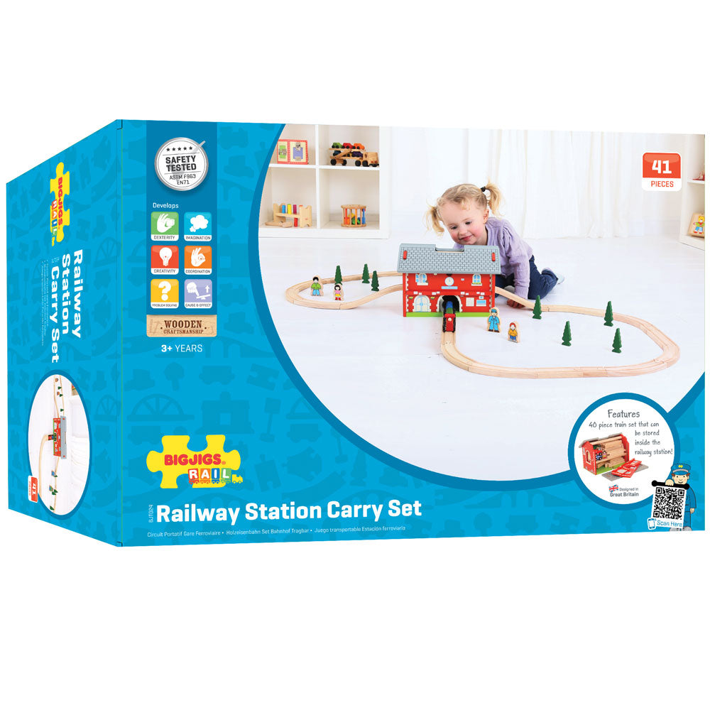 bigjigs railway station carry set