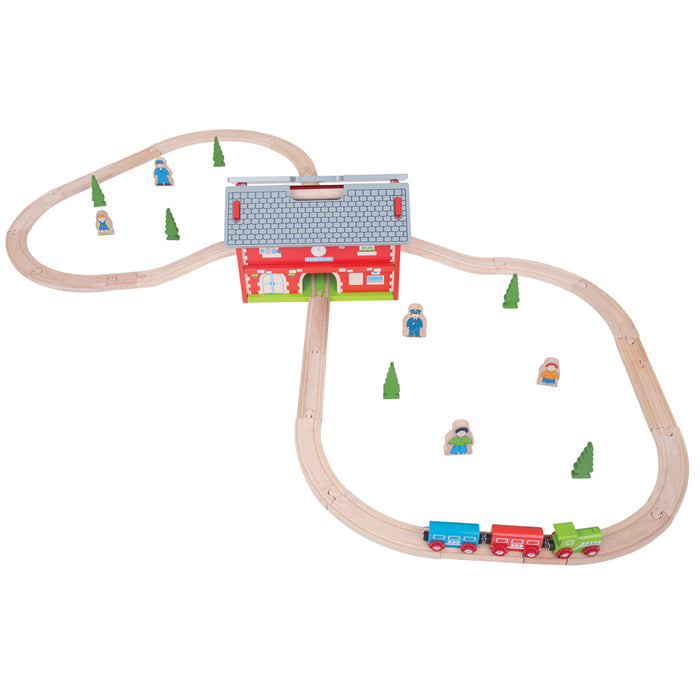 bigjigs railway station carry set