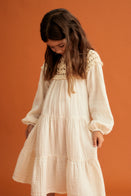 The New Society Artemisa Kid's Prairie Dress Vanilla Crochet | BIEN BIEN bienbienshop.com