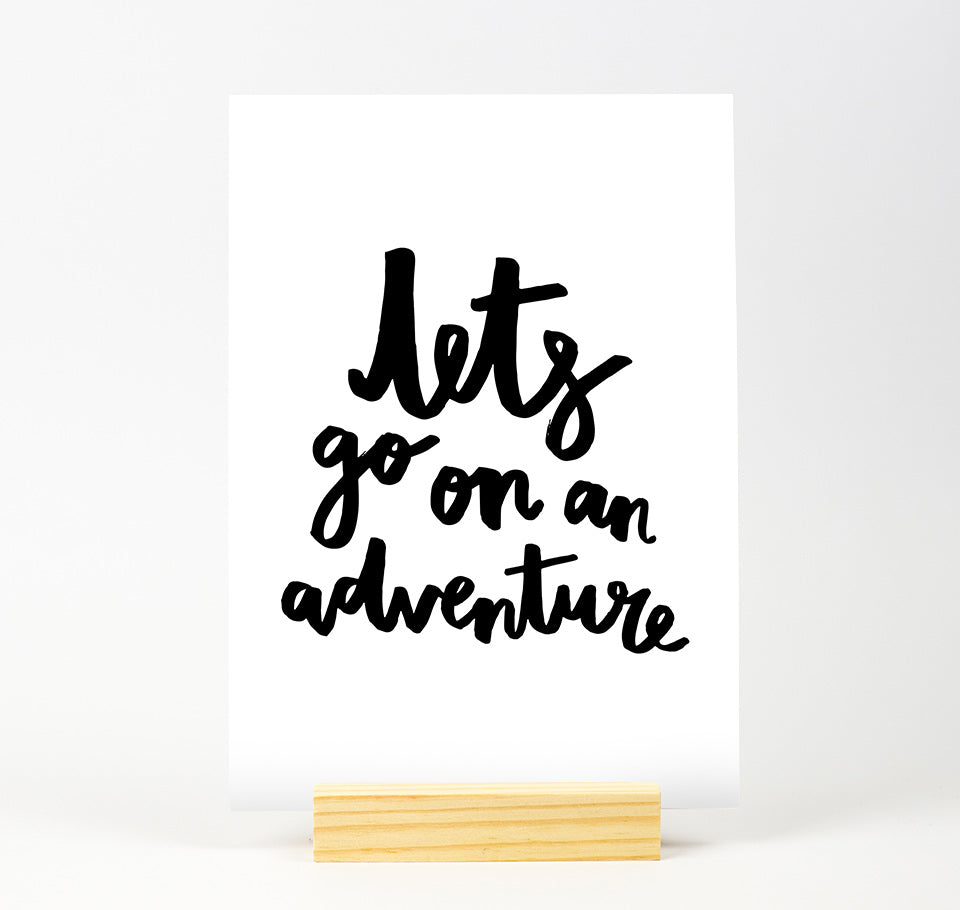 Lets Go On An Adventure B W Print Dot Creates