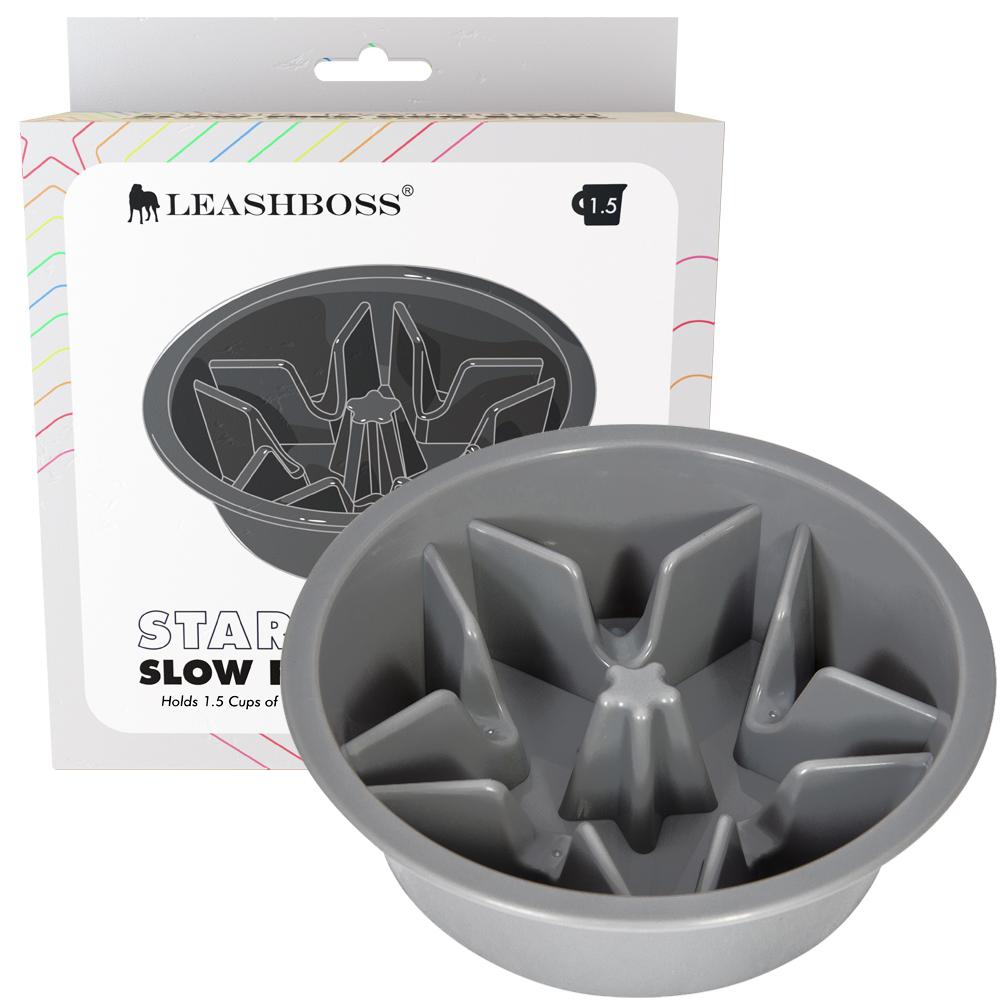 Slow Feed Dog Bowl for Raised Pet Feeders - 1.5-Cup Star Maze Bowl for 6-6.25 Inch Feeder Holes