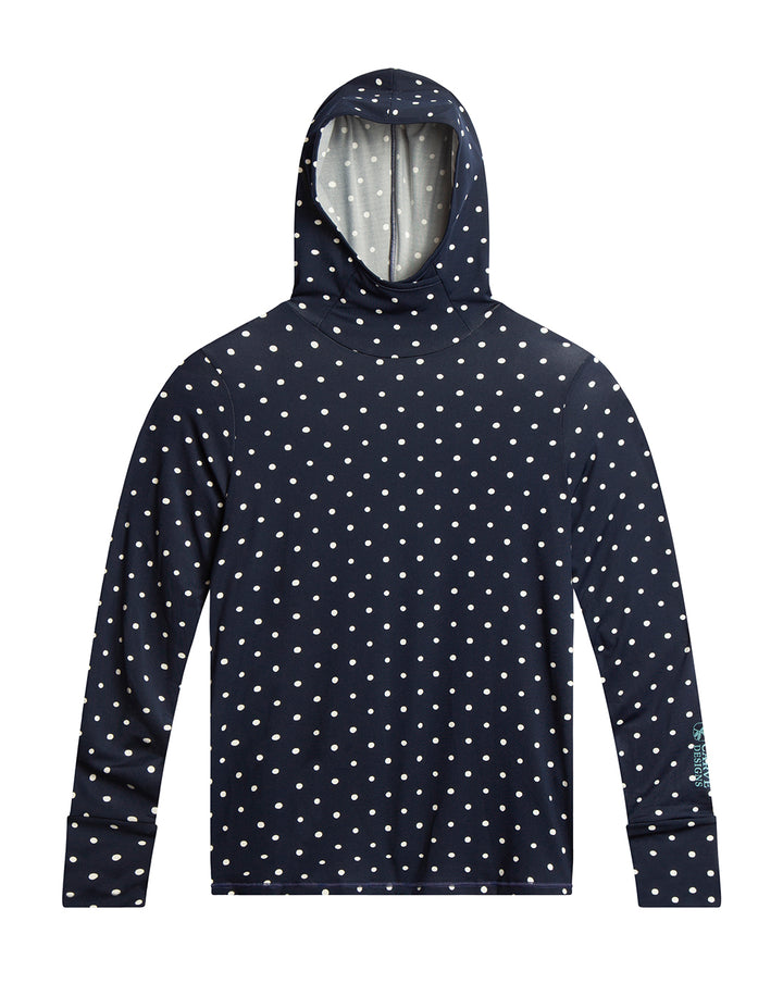 Alani Hooded Sunshirt: Navy Polka Dot - FINAL SALE