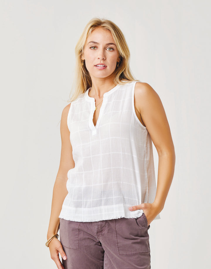 Dylan Textured Tank: Cloud