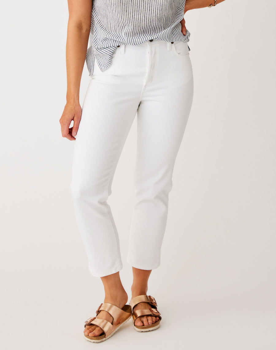 Peter Do Combo high-rise straight jeans, White