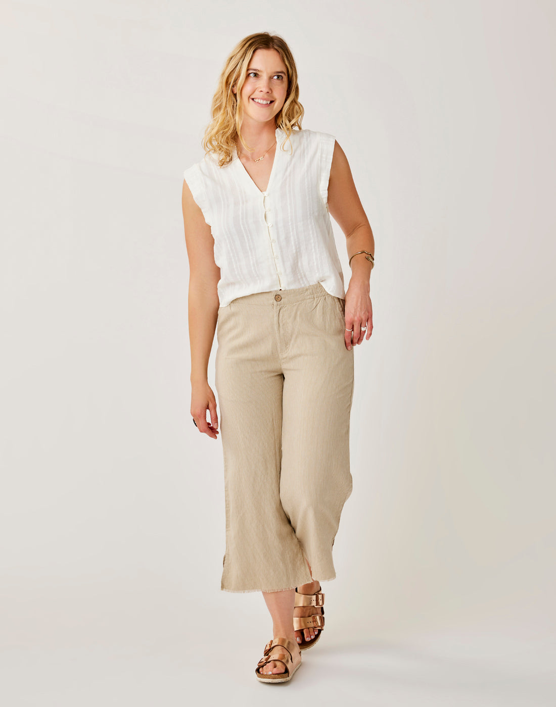 Blake Pant: Lt. Khaki Stripe - FINAL SALE