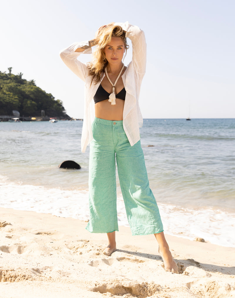 Ladies Bali Beach / Shirred Waist Bali Capri Pants - SO COMFY - Suit M –  Tropical Living QLD