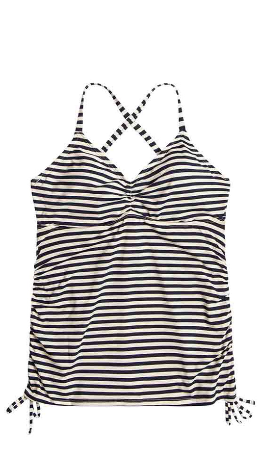 Stripe Print Bellieva Tankini Set, Bikinis & Tankinis