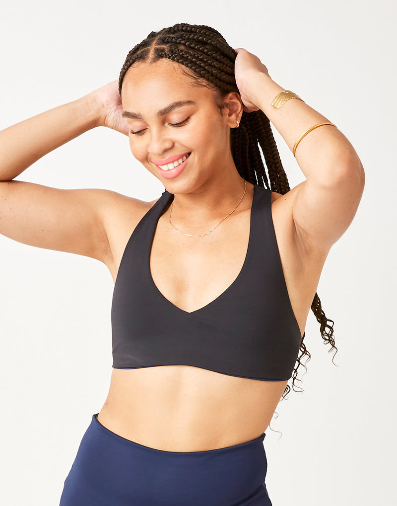 Black Twist Front Sports Bra