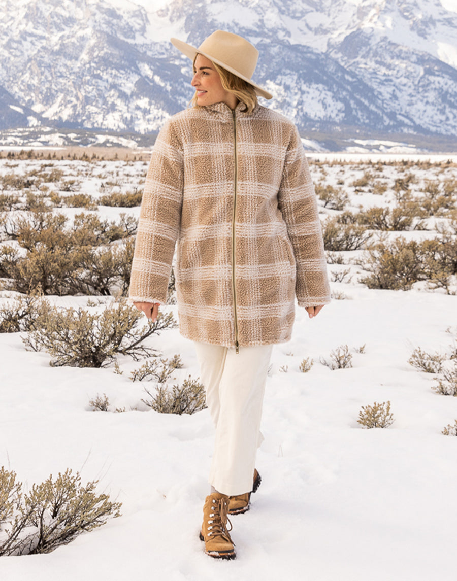 Carson Mini Shoulder Bag in Cozy Plaid Neutral