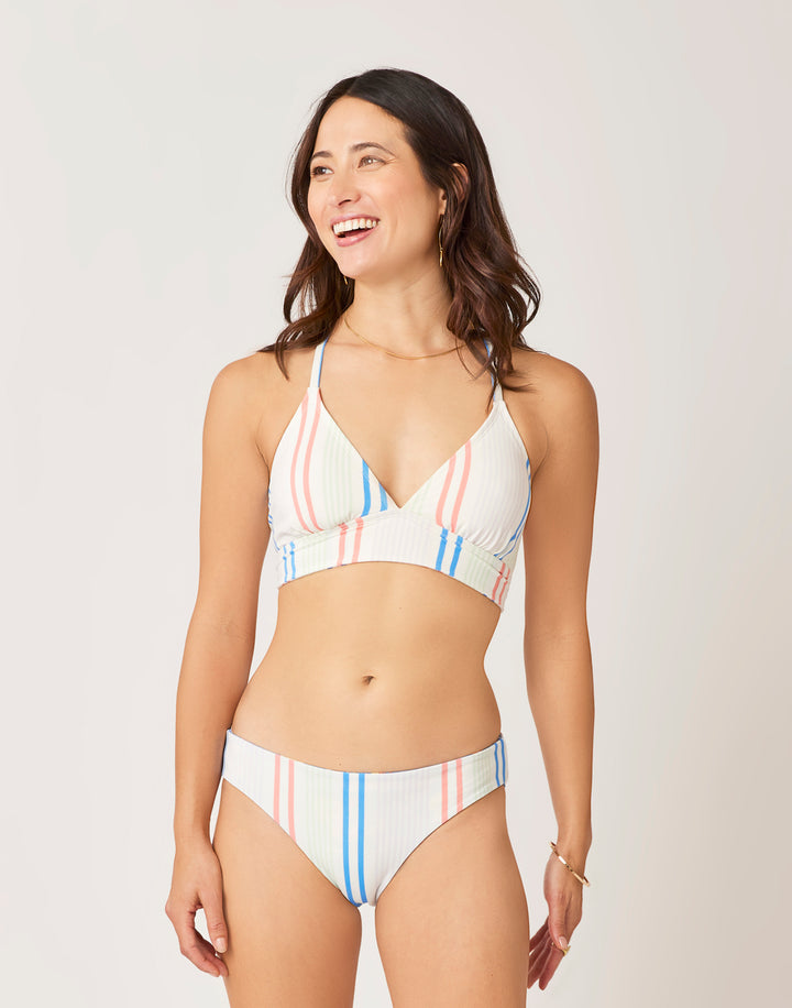 St. Barth Reversible Bottom: Larkspur/Sunny Stripe - FINAL SALE