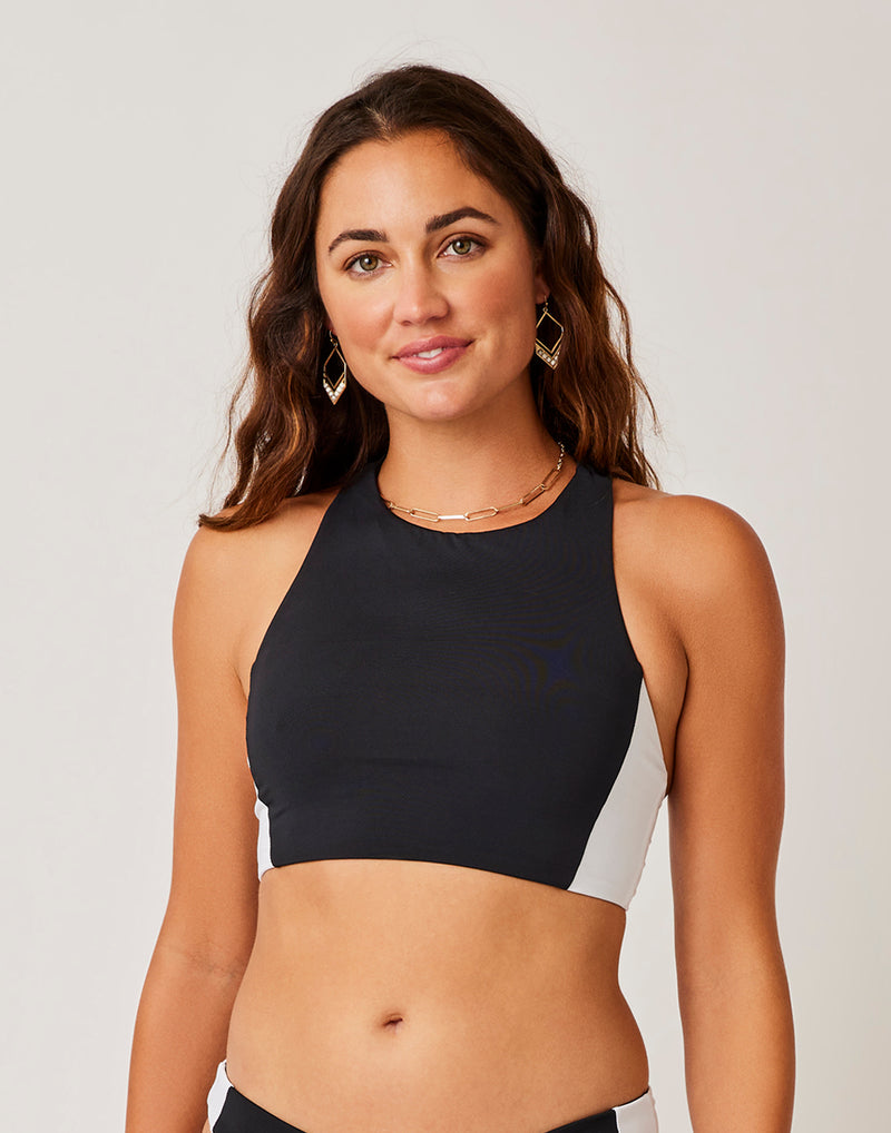 Sports Top Black Tankini