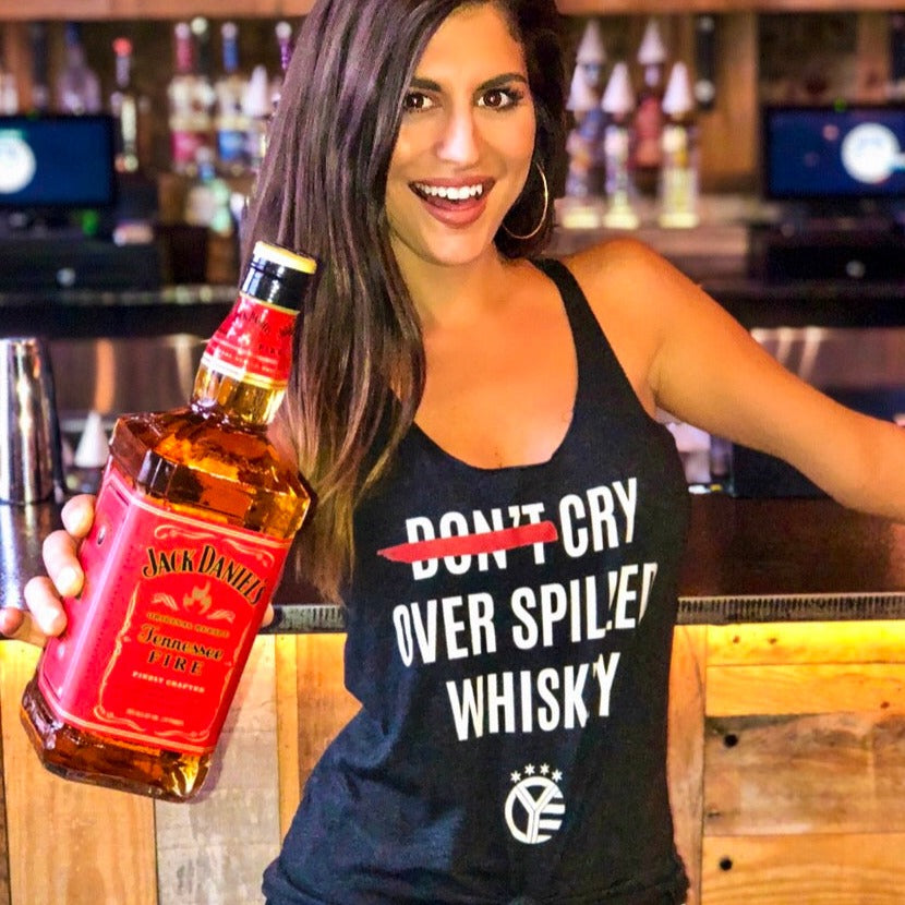Cry Over Spilled Whiskey Women's Tri-Blend Tank Top – Whiskey Riff Shop