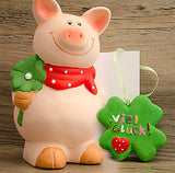 Happy New Year - Prosit Neujahr pig and Viel Gluck clover photo