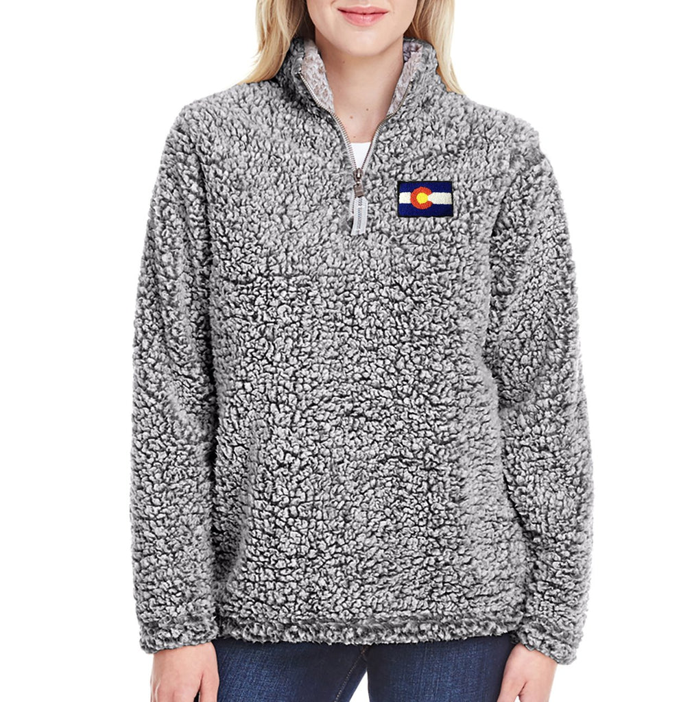 Women's Sherpa Fluffy Colorado Jacket Quarter Zip – The C-List Colorado. Clothing