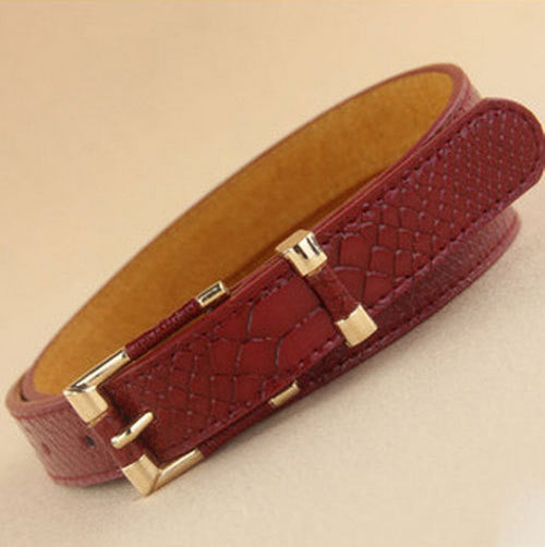 Women Crocodile Pattern Wide waist belt Brand Lady Leather Belts