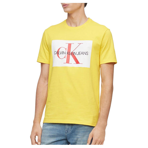 Calvin Klein Men's Monogram Logo T-Shirt in Bright White Calvin Klein