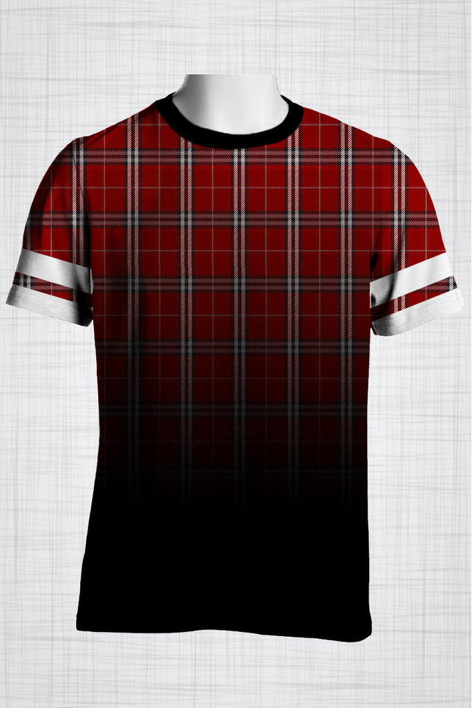 red and black check t shirt mens