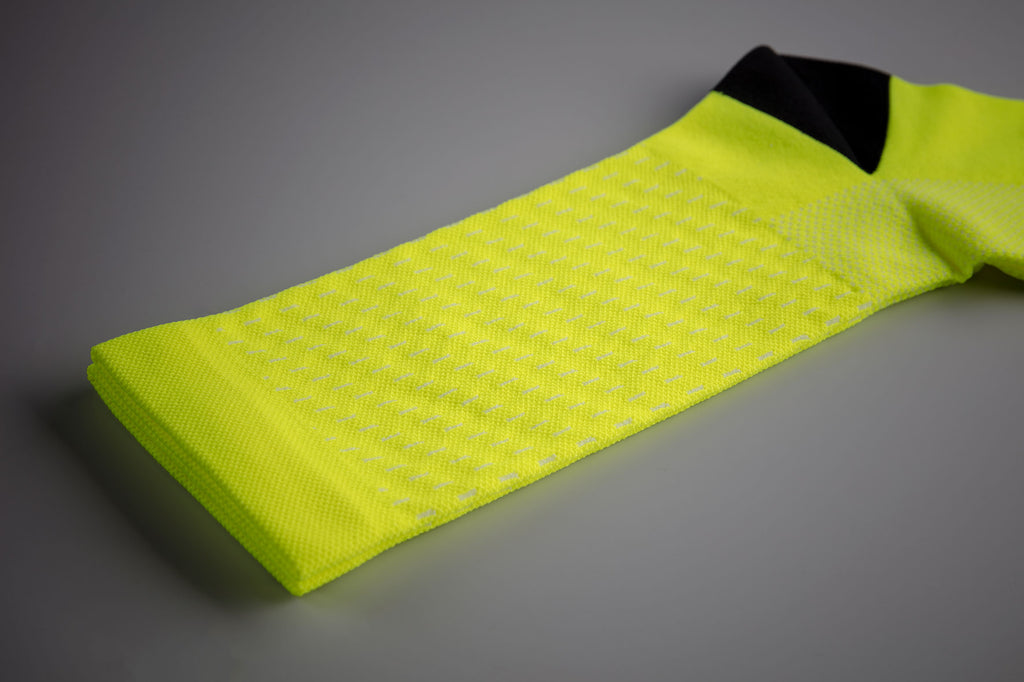 Vented Hi-Vis Yellow - Summer Cycling Socks | PONGO London