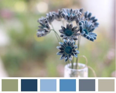 blue flowers color pallet