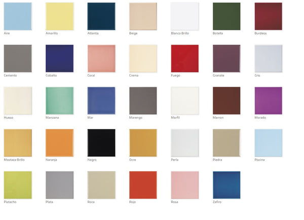 Image of colours available in Metro Tiles