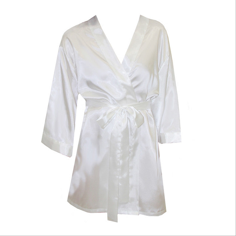 Satin Bridal Robe with Ring – Bridal Party Robe Shop