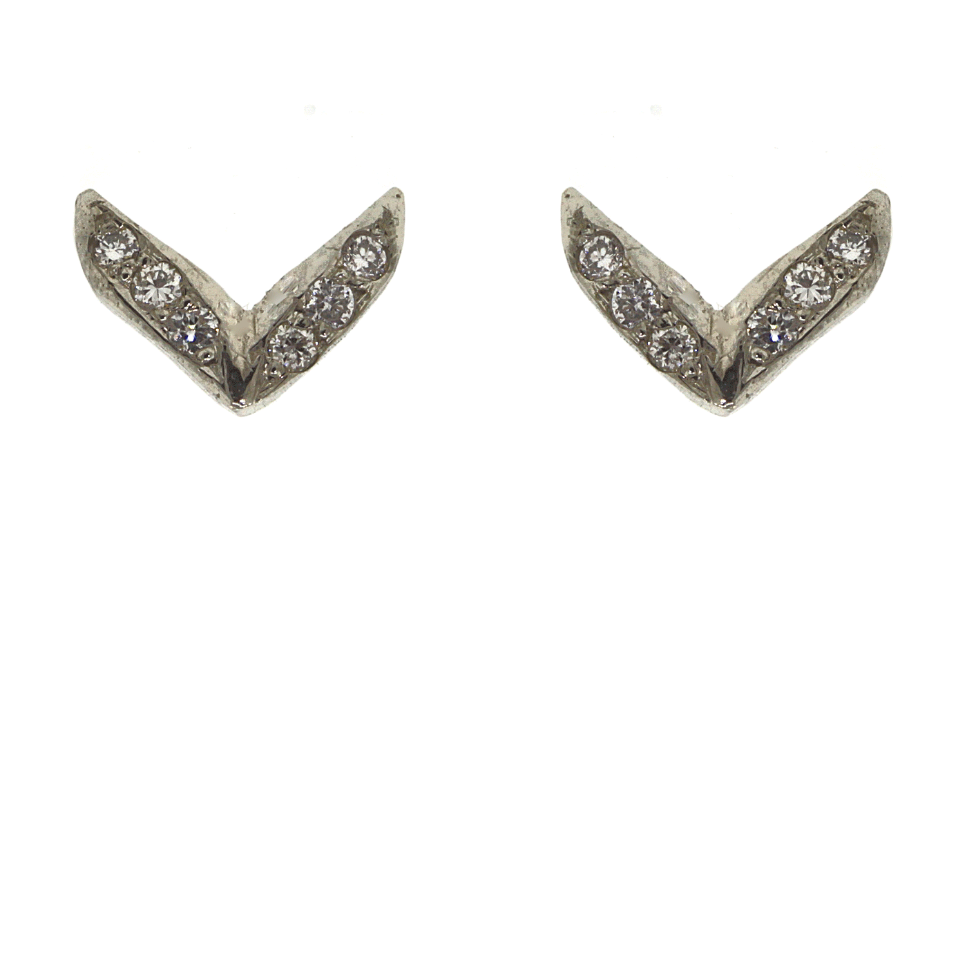 White Gold Angel Wing Stud Earrings