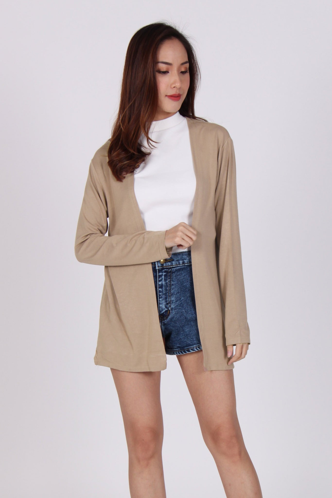 beige cardigan