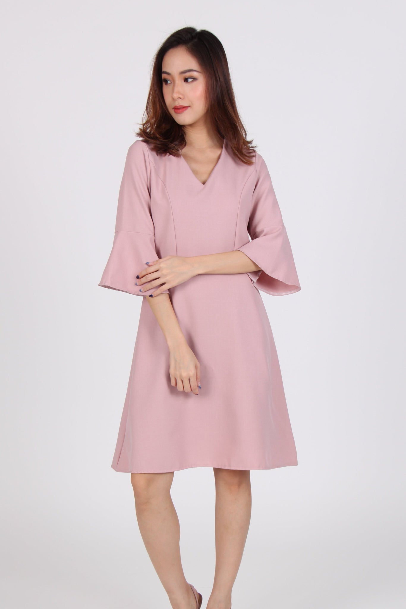 bell sleeve skater dress