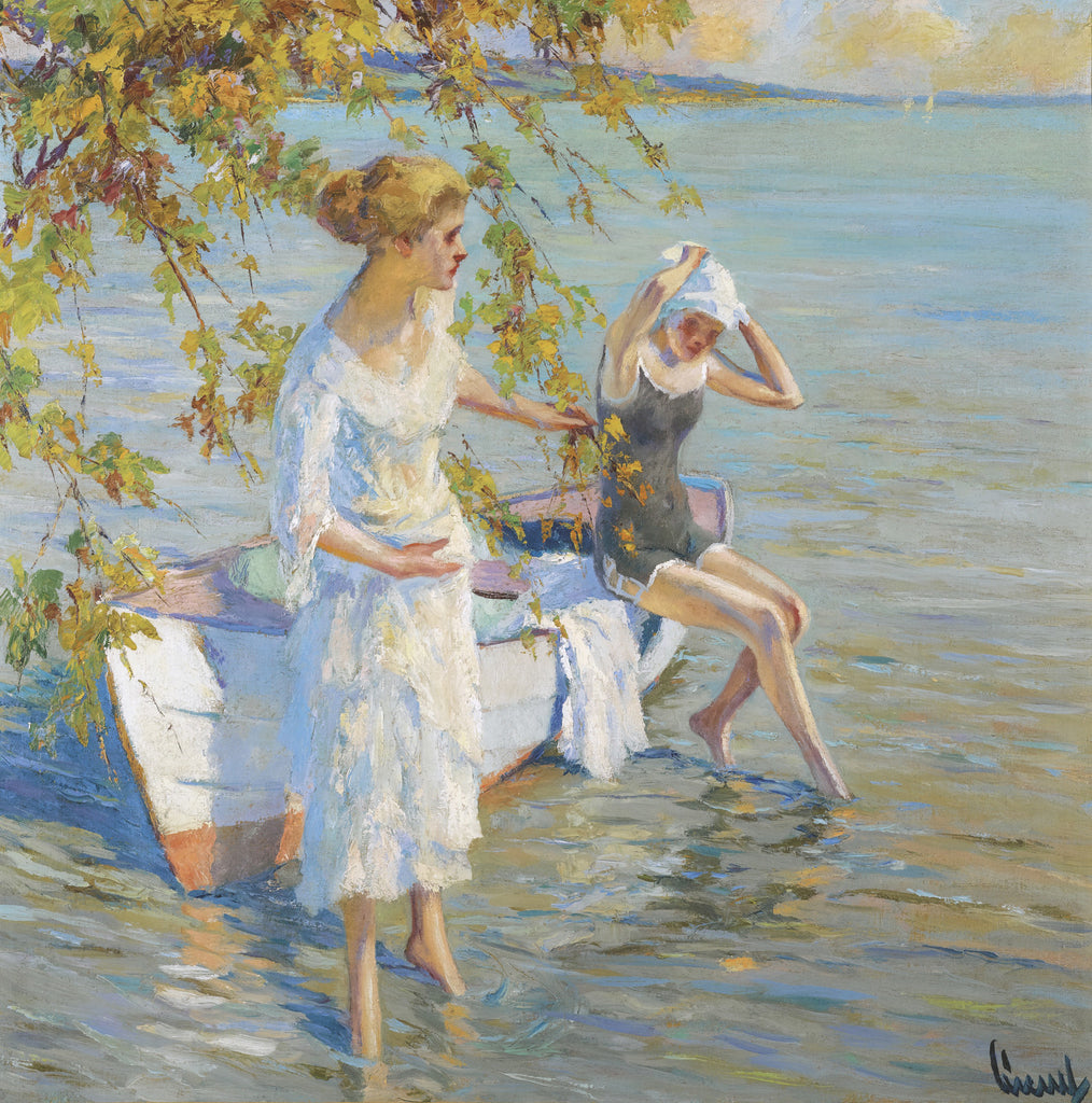 Картина купальщица. Художник Edward Alfred Cucuel. Edward Cucuel / Эдвард Кукуэль. Художник Эдвард Альфред Кукуэль (1875 - 1954 ). Edward Cucuel картины.