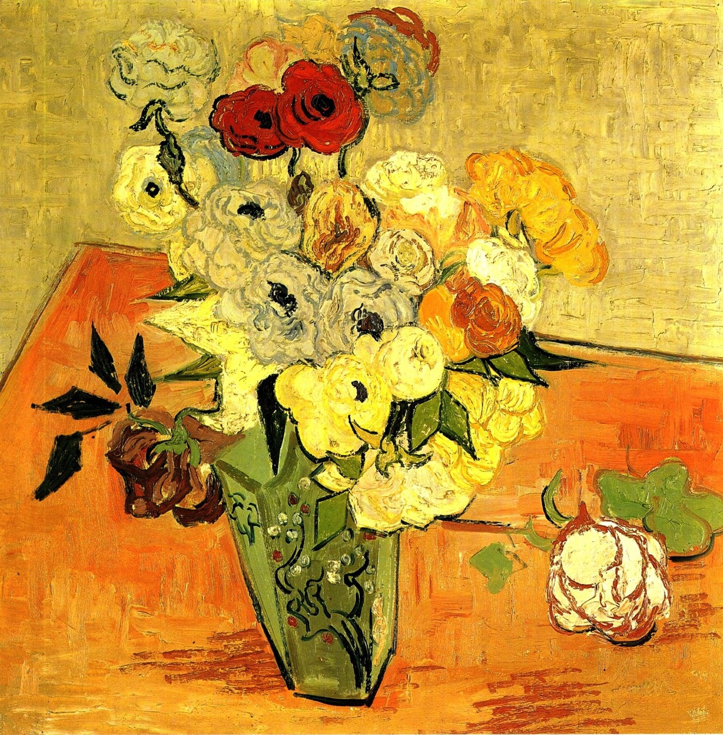 Vincent Van Gogh Japanese Vase With Roses And Anemones Get
