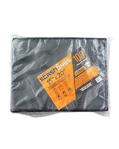 StashBags - 15 x 20 Black & Clear Pre-Cut Vacuum Seal Bags w/Zipper (50ct) - 15