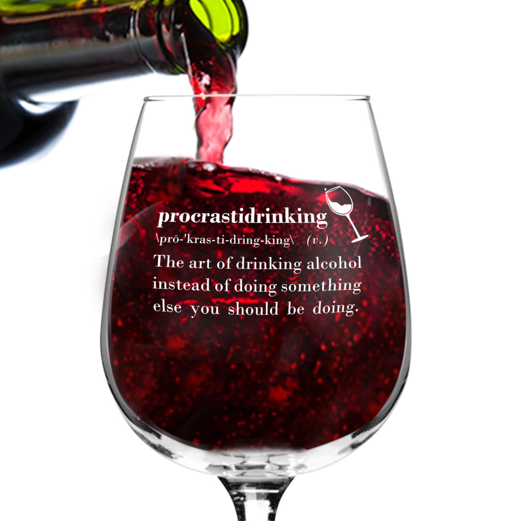 Procrastidrinking Funny Wine Glass Gifts for Women ...