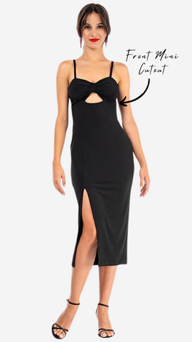 Shop Bow Bust Midi Dress With Slit