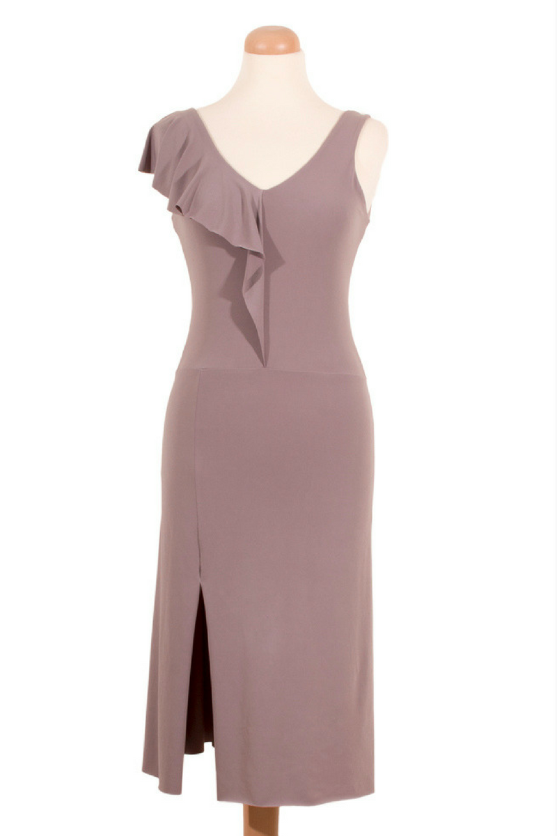 Asymmetric Tango Dress with Ruffles | Elegant Milonga Clothes - conDiva