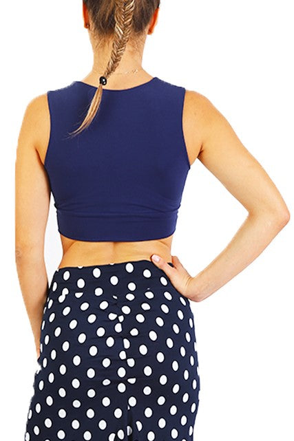 blue dance crop top