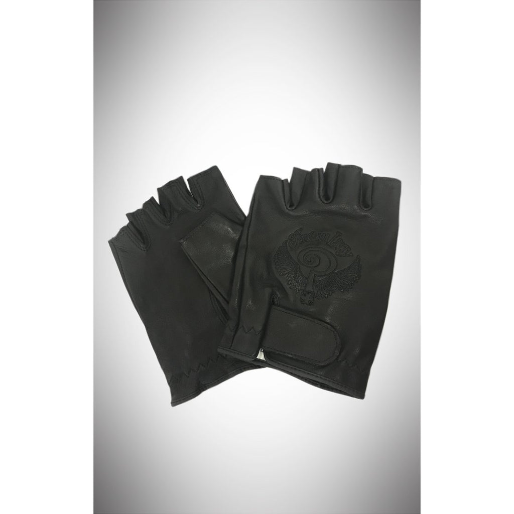 black cut off gloves