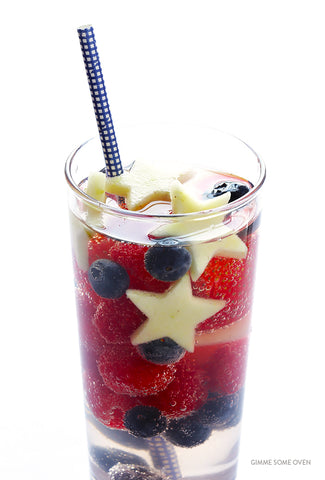 Sparkling Patriotic Red, White and Blue Sangria