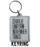 Charlie Uniform November Tango - Keyring Black