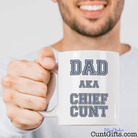 Chief Cunt Dad Mug held out by man with beard