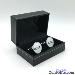 "cunt" Cufflinks in White