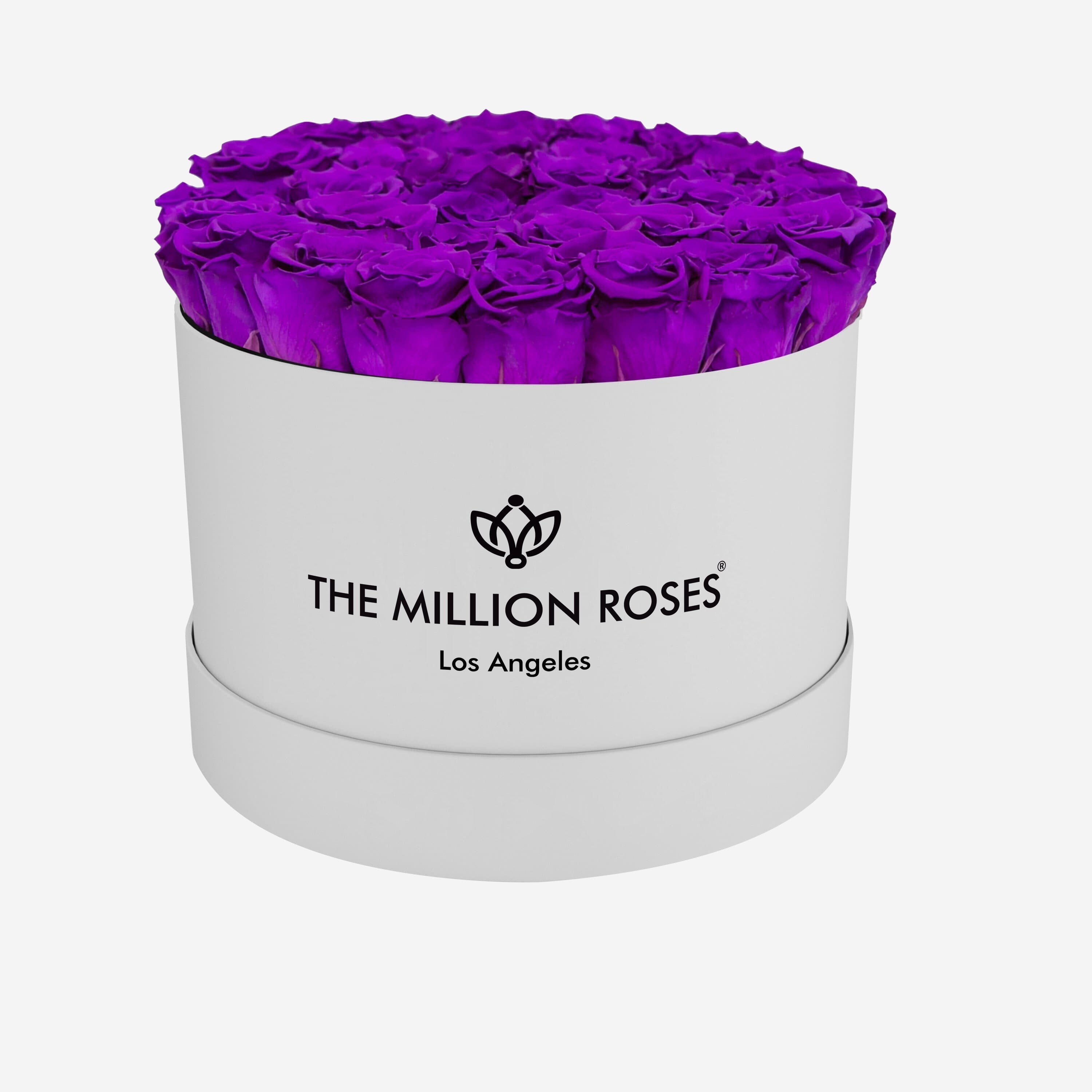 Supreme White Box | Bright Purple Roses | The Million Roses