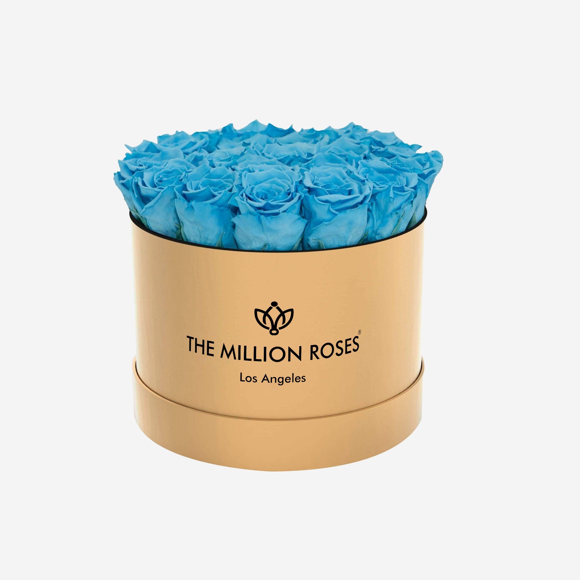 Classic Caja Dorada | Rosas Azul Claro | The Million Roses