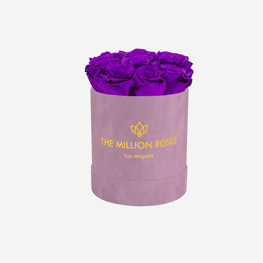 Boîte Basic en daim Rose Foncé | Roses Violet Vif | The Million Roses