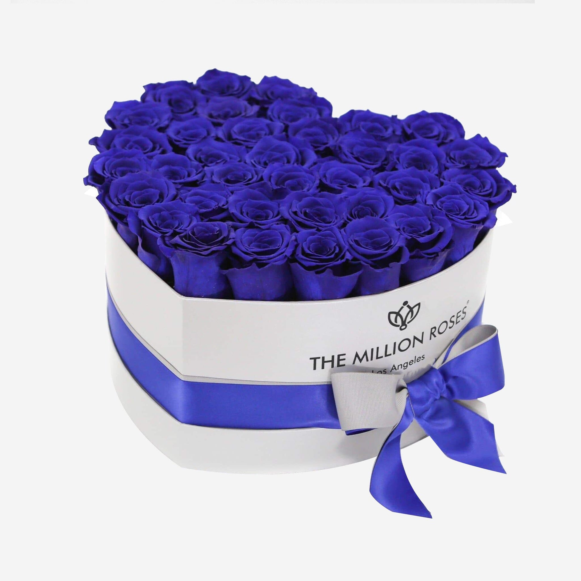 Heart Caja Blanca | Rosas Azul Rey | The Million Roses