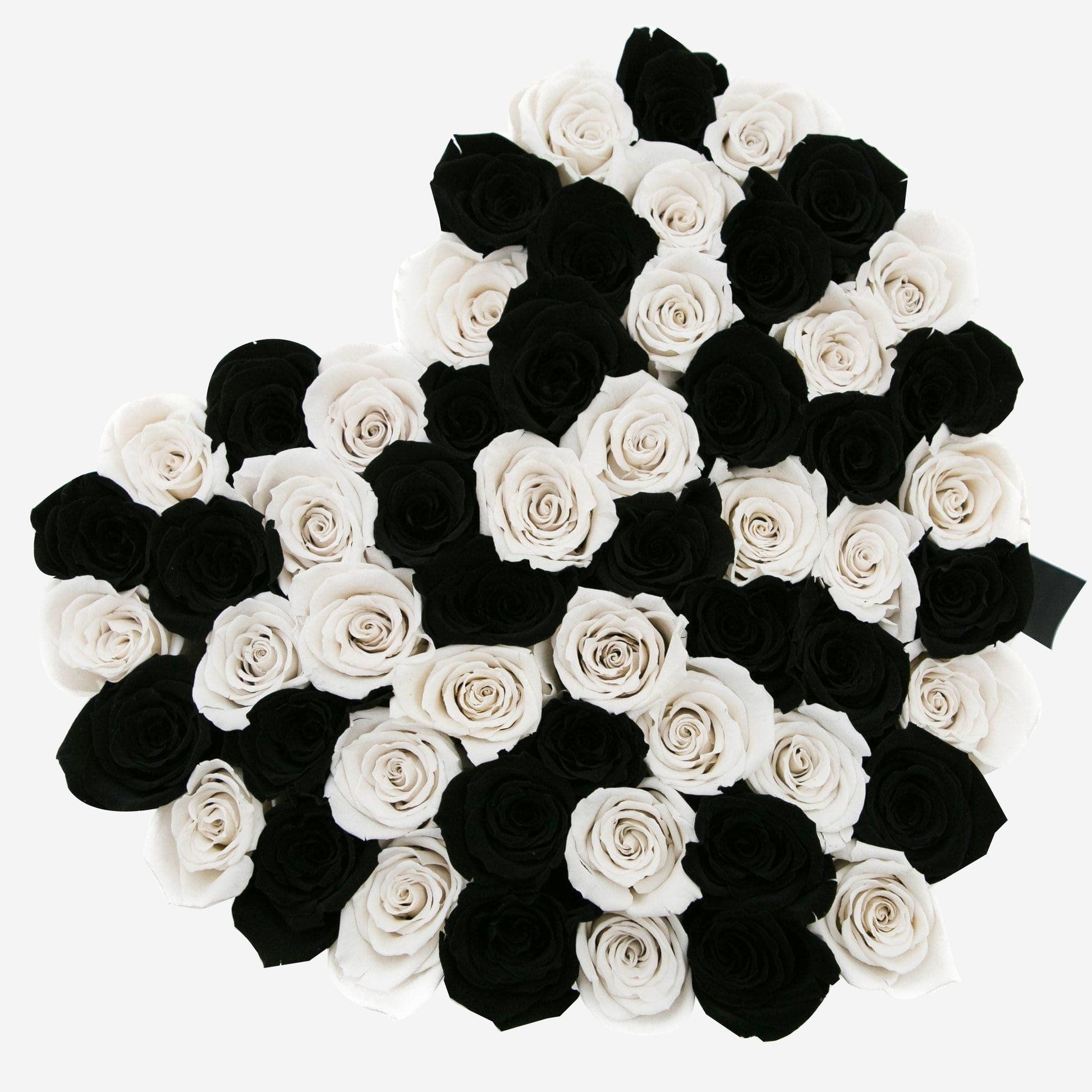 Heart Caja Blanca | Rosas Negras & Blancas | The Million Roses