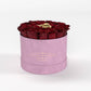 classic round box - light-pink suede (LA) classic round - the million roses