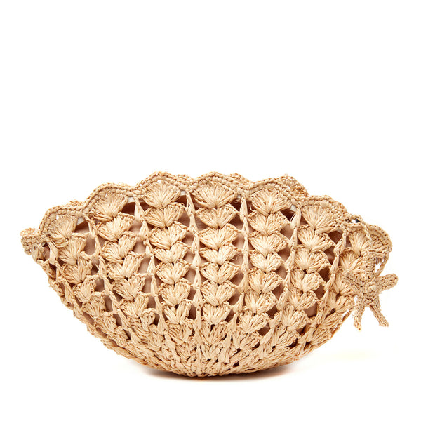 Ivy Natural Raffia Clutch Bag