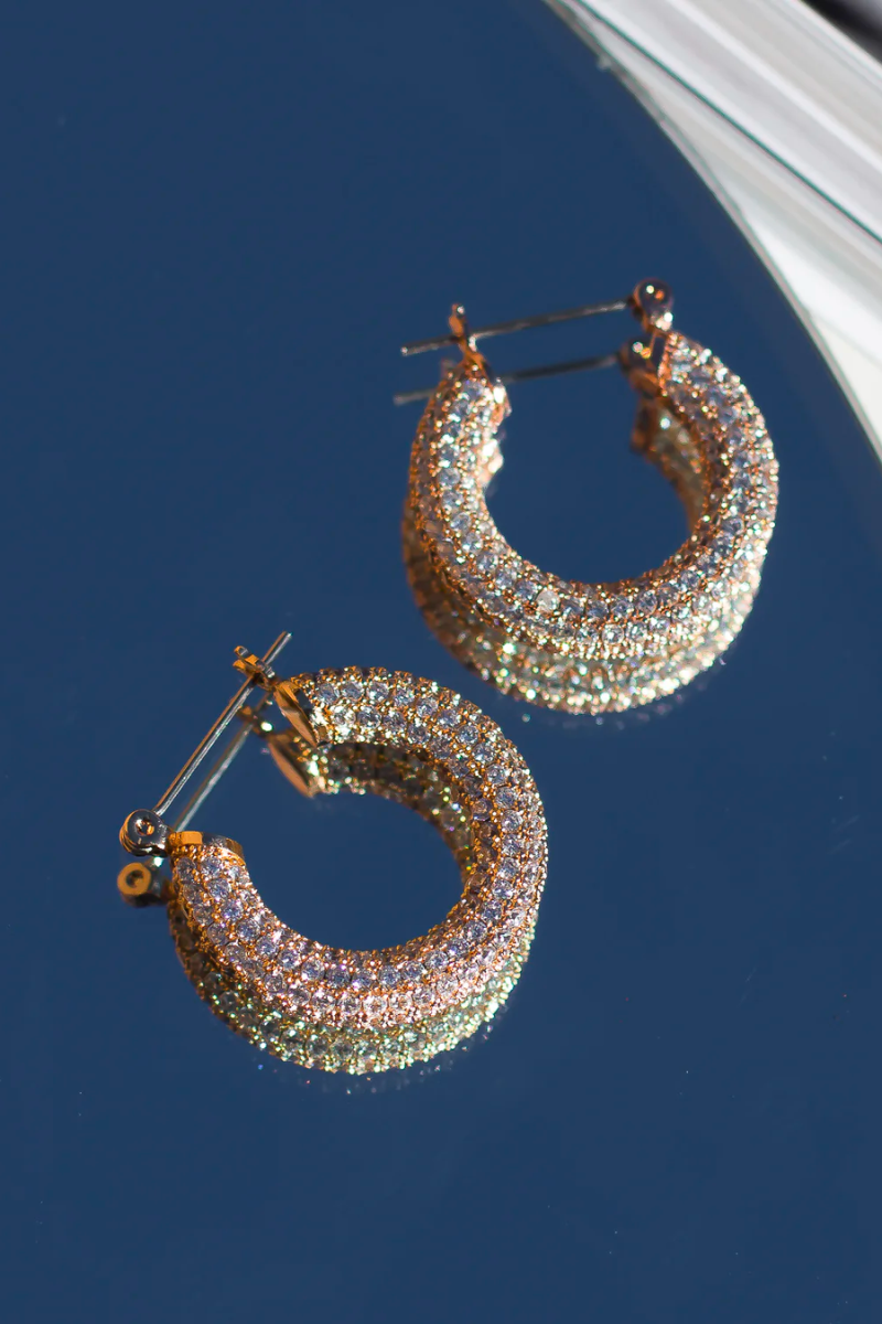 LUV AJ Pave Baby Amalfi Hoops