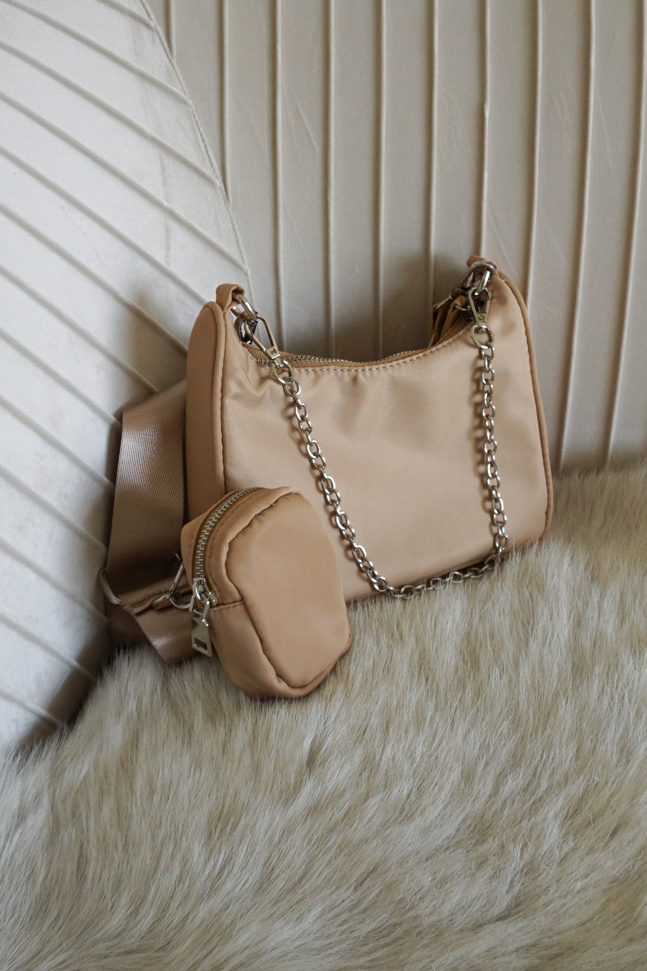 Lorissa Nylon Purse in Beige